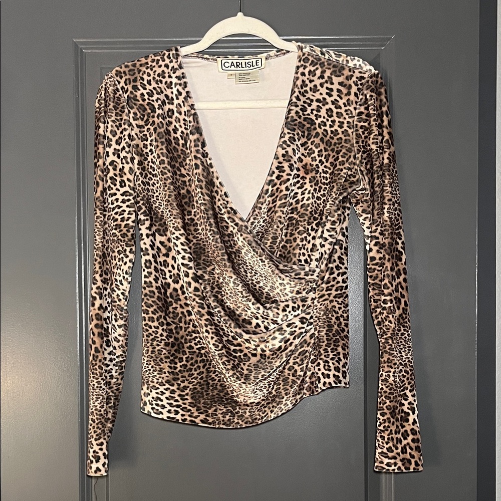 Carlisle Animal Print Drape Blouse